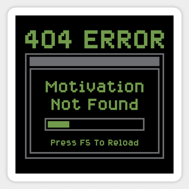 404 Error – Motivation Not Found Pixel Art Sticker by stayfrostybro